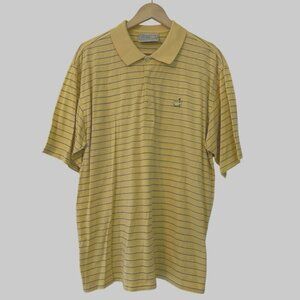 Augusta GA National Golf Shop Men's Large Yellow Striped Masters Logo Polo Shirt